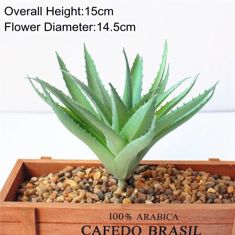 Green Artificial Succulents - Flocking Home Garden Decoration