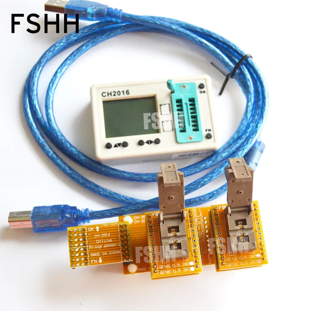 Offline programmers CH2016 SPI FLASH programmer+2X3mm QFN8+QFN8 test socket Production 1 drag 2 programmer
Offline programmers CH2016 SPI FLASH programmer+2X3mm QFN8+QFN8 test socket Production 1 drag 2 programmer