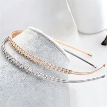 אופנה נשים קריסטל בגימור מבריק מתכת פרח קשת גומייה לשיער ילדה להקת שיער תכשיטי נקבה ריינסטון פרל בארה 'ב שיער חישוק(China)