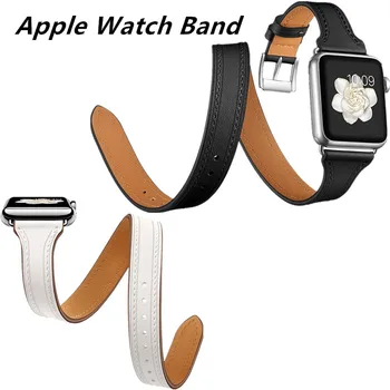 Genuine Leather Double Tour Strap 44/40mm For Apple watch band 4/3/2/1 Sports Loop Bracelet Wrist For iWatch 38/42mm Accessories
Genuine Leather Double Tour Strap 44/40mm For Apple watch band 4/3/2/1 Sports Loop Bracelet Wrist For iWatch 38/42mm Accessories