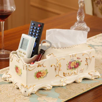 Luxury European ceramic jewelry ornaments box room Home Furnishing multi-function remote control box box 
Luxury European ceramic jewelry ornaments box room Home Furnishing multi-function remote control box box