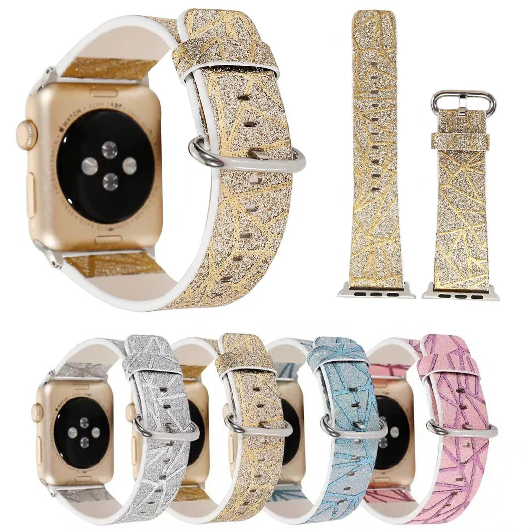 Glitter Striped Leather Strap for Apple Watch Series 5 4 3 2 1 Band Shiny Streak Belt for iWatch Watchband 38mm 40mm 42mm 44mm
Glitter Striped Leather Strap for Apple Watch Series 5 4 3 2 1 Band Shiny Streak Belt for iWatch Watchband 38mm 40mm 42mm 44mm