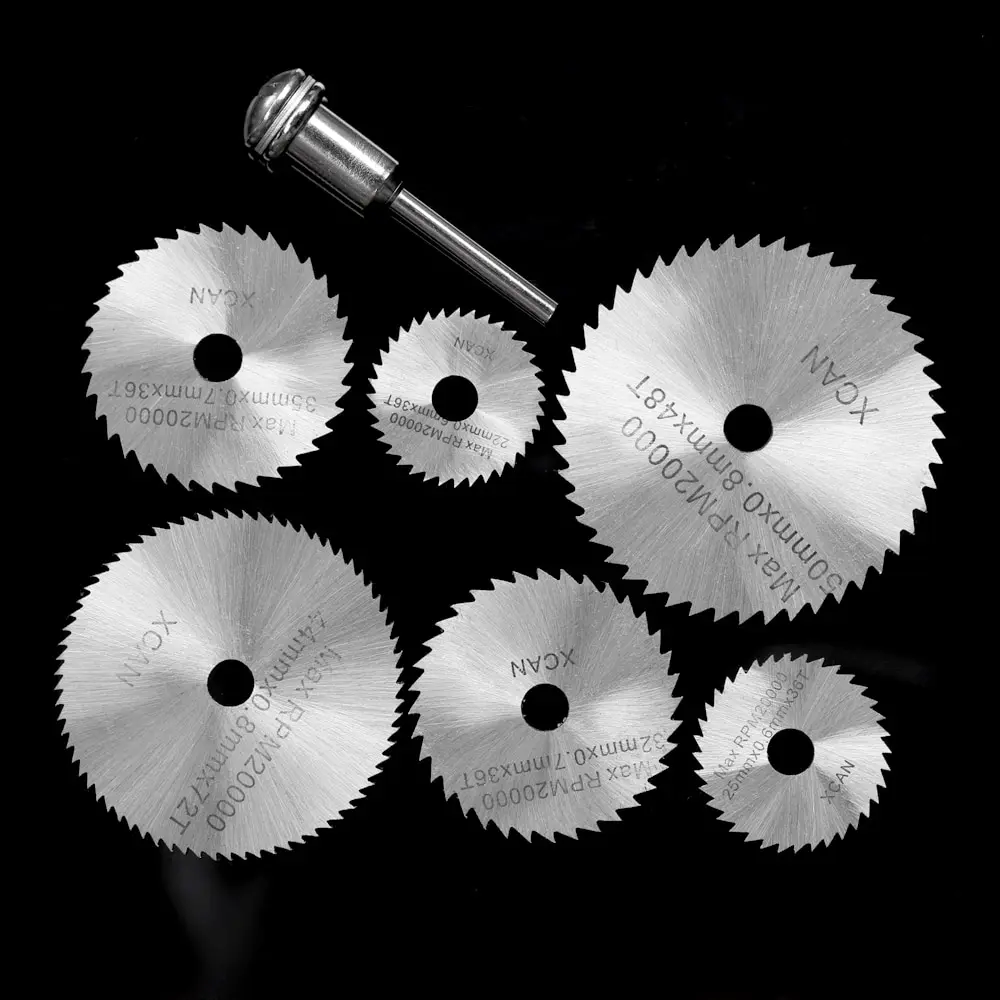 7pcs HSS mini Circular Saw Blades Rotary Cutting Tools Kit multi tool dremel Accessories +1/8" Shank for Cutting Timber Plastic
7pcs HSS mini Circular Saw Blades Rotary Cutting Tools Kit multi tool dremel Accessories +1/8" Shank for Cutting Timber Plastic