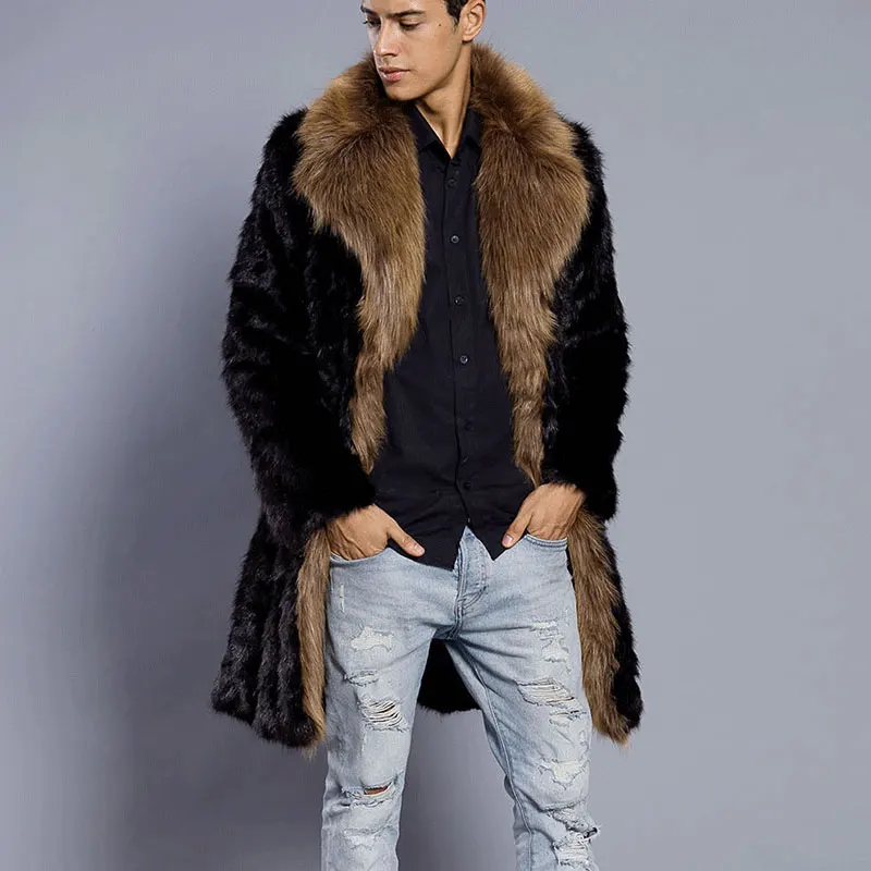 Men Winter Long Coat Thicken Warm Faux Fur Outerwear Turn Down Collar Furry Parka Jackets Overcoat Pockets Plus Size
Men Winter Long Coat Thicken Warm Faux Fur Outerwear Turn Down Collar Furry Parka Jackets Overcoat Pockets Plus Size