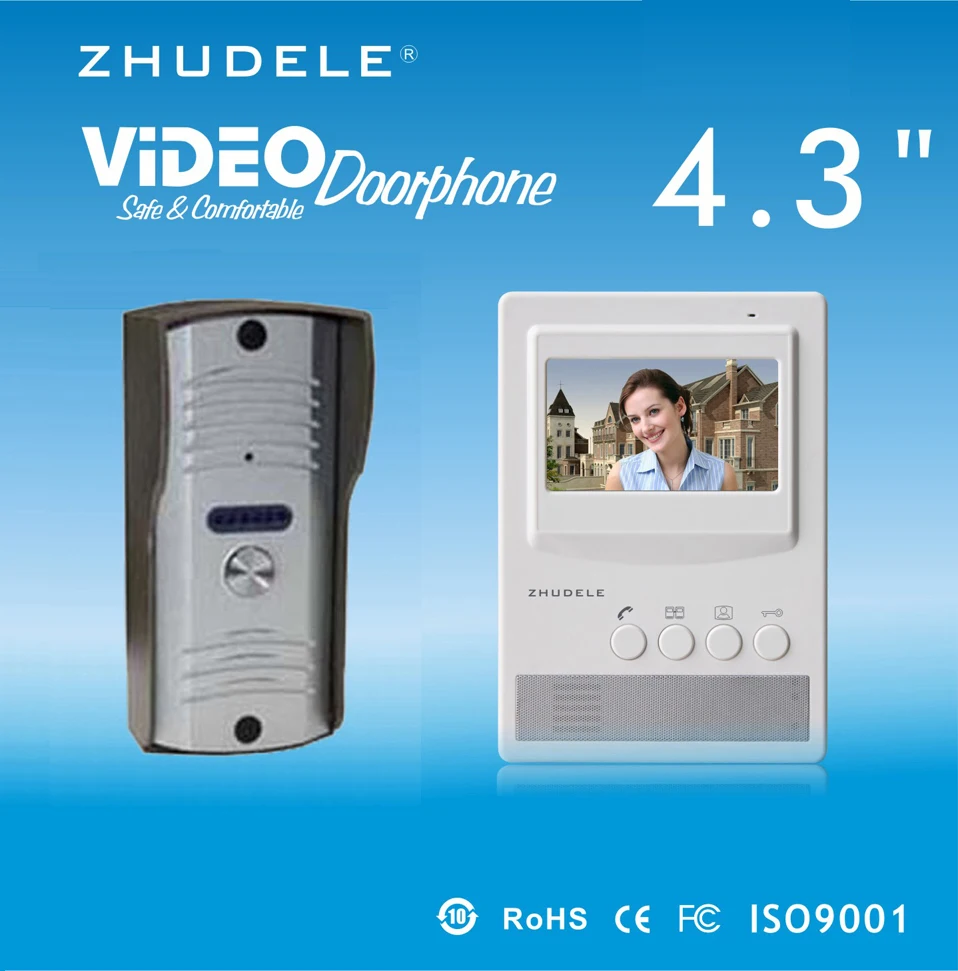 Видеодомофон ZHUDELE влагозащищенный дверной звонок 4 3 дюйма умный глазок 700TLV