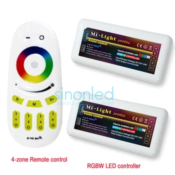 Remote+2x RGBW LED Controller one 2.4Ghz 4-Zone Wireless RF Touch remote For 5050 3528 RGBW Led Strip Light
Remote+2x RGBW LED Controller one 2.4Ghz 4-Zone Wireless RF Touch remote For 5050 3528 RGBW Led Strip Light