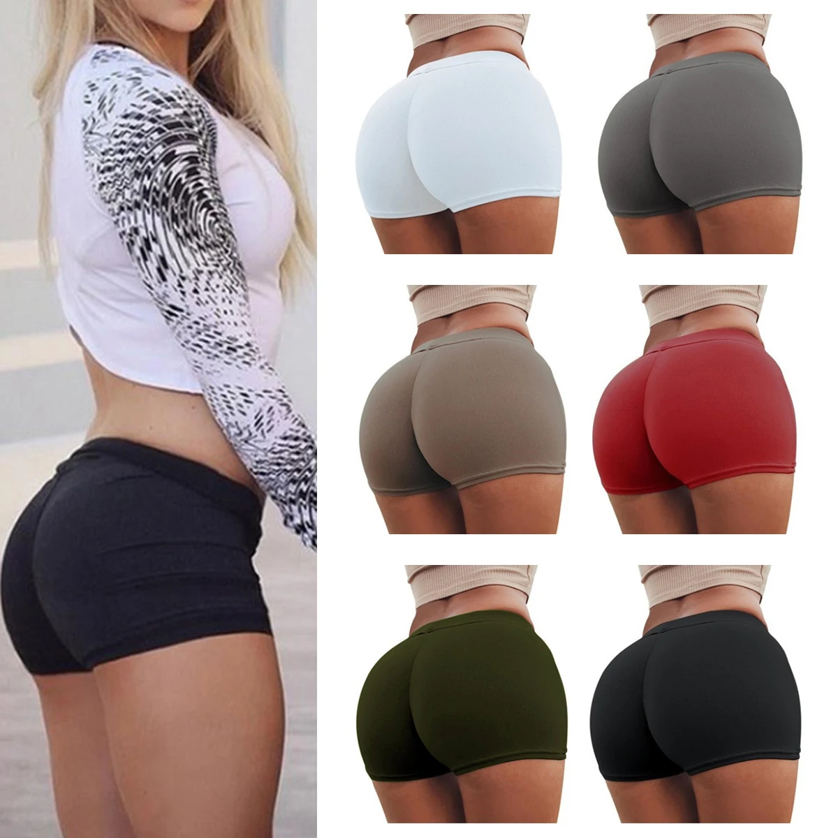 

Sexy Women Underwear Seamless Safety Short Pants Sport Skintight Women's Breathable Shorts Gym Fitness Anti-Emptied Pants