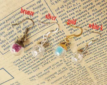 20pcs 4x14mm round clear glass wishing bottle+ earring hook+jump ring+top connector-- you can choose color
20pcs 4x14mm round clear glass wishing bottle+ earring hook+jump ring+top connector-- you can choose color