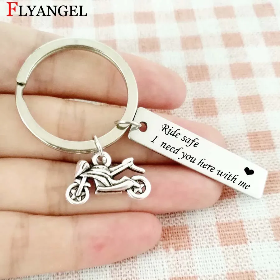 Fashion Engraved Keychains Ride safe I need you here with me Motorcycle Pendant Car Keychain Couple Jewelry Present Keyrings
Fashion Engraved Keychains Ride safe I need you here with me Motorcycle Pendant Car Keychain Couple Jewelry Present Keyrings