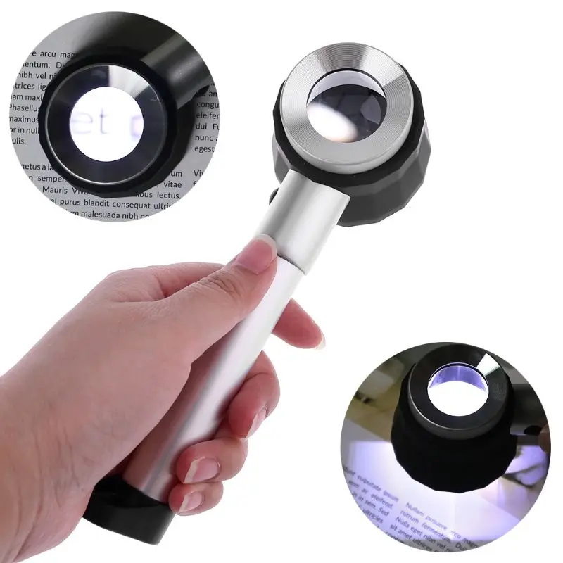 10X Metal Magnifier Loupe Lens with Scale LED Light Handheld Reading Magnifying Glass Lens for Jewelry Watch Repair
10X Metal Magnifier Loupe Lens with Scale LED Light Handheld Reading Magnifying Glass Lens for Jewelry Watch Repair