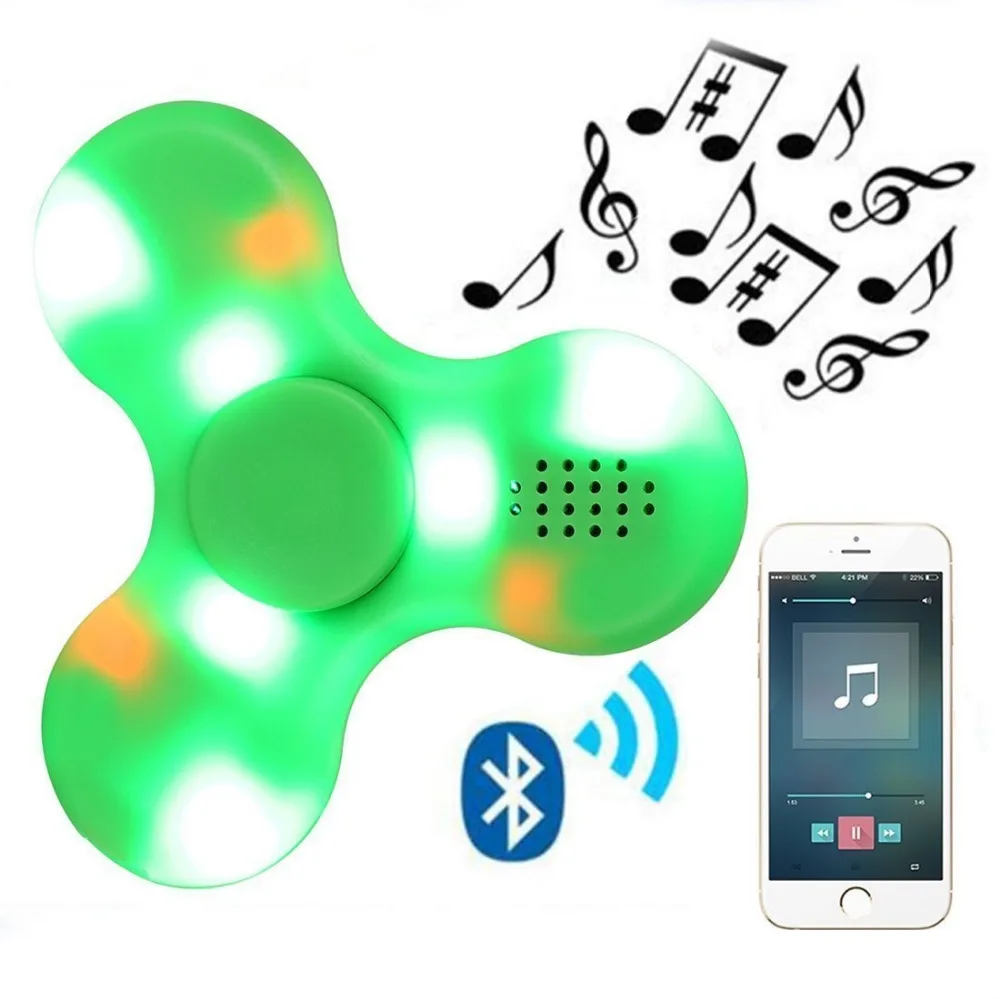 Bluetooth Динамик палец Непоседа музыка Spinner с светящиеся светодиодные фонари