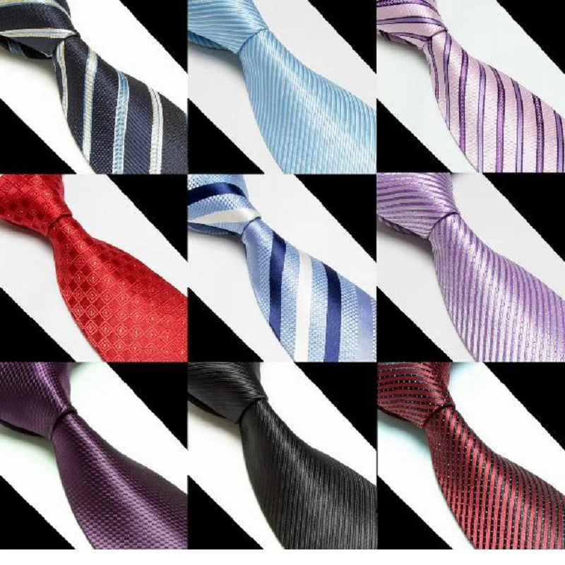 Фото Мужские галстуки из микрофибры HOOYI в полоску на шею деловые для взрослых |