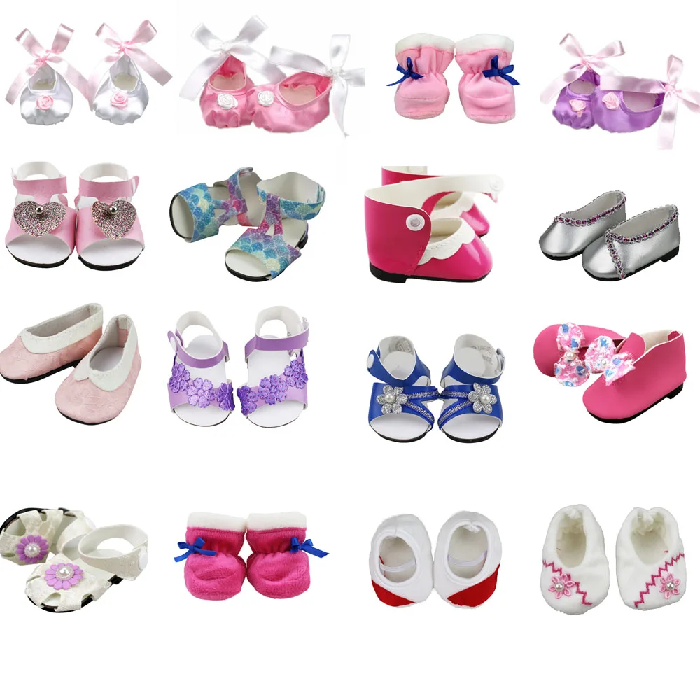 7CM Shoes 13 Pairs Doll Shoes Different Shoes Mixed Fit 43cm Doll Baby Born Zapf Doll And More 18inch American Girl Doll