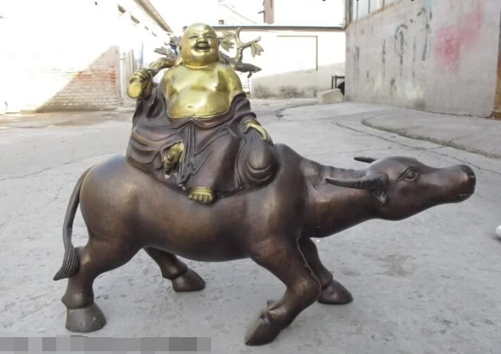 free Chinese Classic Bronze Gilt Happy Buddha Ride on Bull Ox cattle Statue fast
free Chinese Classic Bronze Gilt Happy Buddha Ride on Bull Ox cattle Statue fast