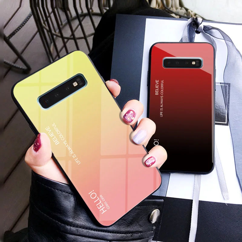 For Samsung Galaxy S10 5G Case Gradient Tempered Glass Soft Silicone Edge Hard Back Cover For S10 Plus S10e Note10 plus Note 10+
For Samsung Galaxy S10 5G Case Gradient Tempered Glass Soft Silicone Edge Hard Back Cover For S10 Plus S10e Note10 plus Note 10+