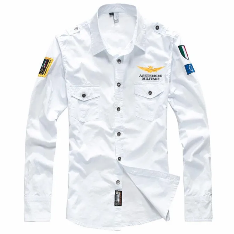 Airforce Brand Military Shirt Men Long Sleeve Casual Slim fit Mens Shirts Camisa Masculina 100% Cotton High Quality Shirt Hombre
Airforce Brand Military Shirt Men Long Sleeve Casual Slim fit Mens Shirts Camisa Masculina 100% Cotton High Quality Shirt Hombre
