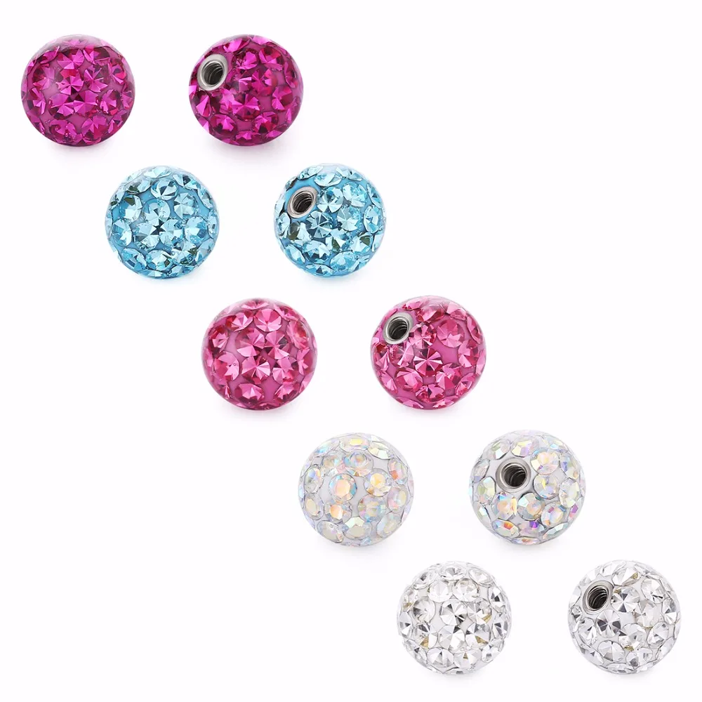 2pcs/lot 4/6/8mm Epoxy Crystal Threaded Piercing Ball Parts Lip Labret Eyebrow Nose Nipple Horseshoe Tongue Ring Piercings PL05
2pcs/lot 4/6/8mm Epoxy Crystal Threaded Piercing Ball Parts Lip Labret Eyebrow Nose Nipple Horseshoe Tongue Ring Piercings PL05