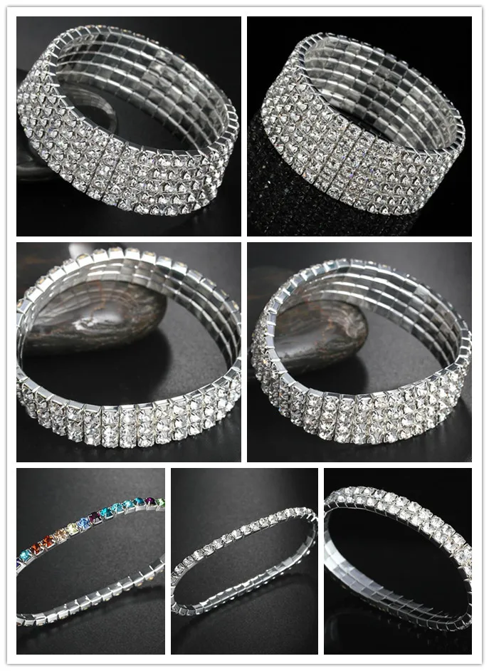 Silver Stretch Bracelet Crystal Rhinestone Women Shine Bridal 1-6 Row Elastic Bangle Shiny Delicate Wedding Simple Jewelry Gift
Silver Stretch Bracelet Crystal Rhinestone Women Shine Bridal 1-6 Row Elastic Bangle Shiny Delicate Wedding Simple Jewelry Gift