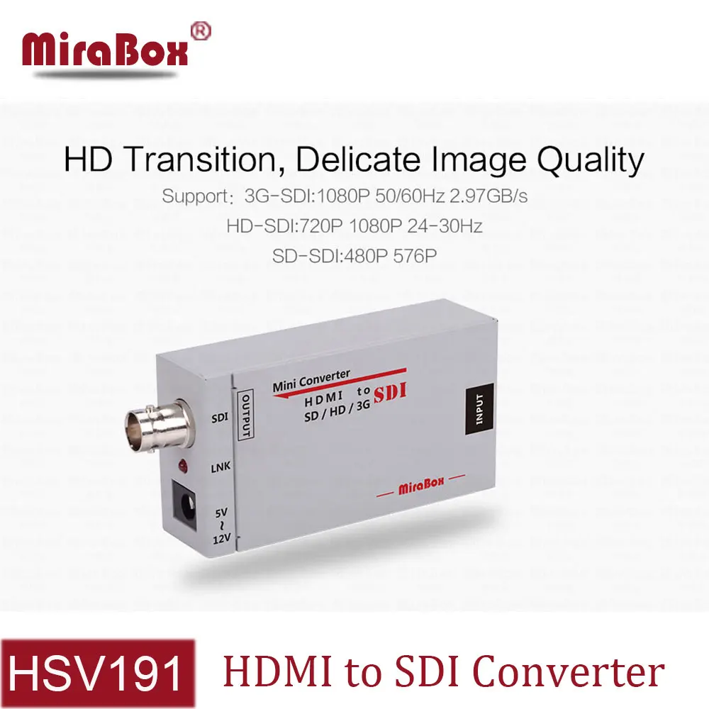 MiraBox HD 1080P 3G HDMI в SDI конвертер BNC портативный мини размер SD-SDI/HD-SDI/3G-SDI видео |
