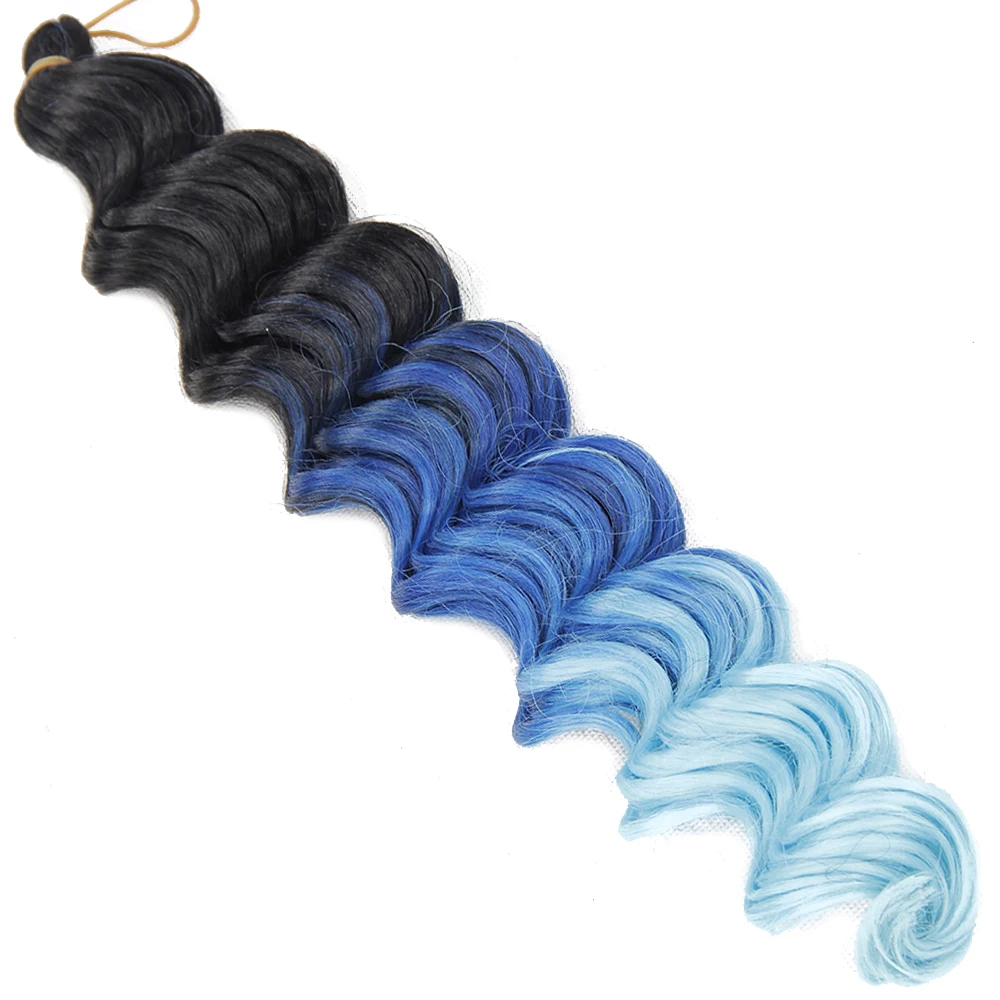 Deep wave black Ombre Crochet Braids Bulk Braiding Hair (14)