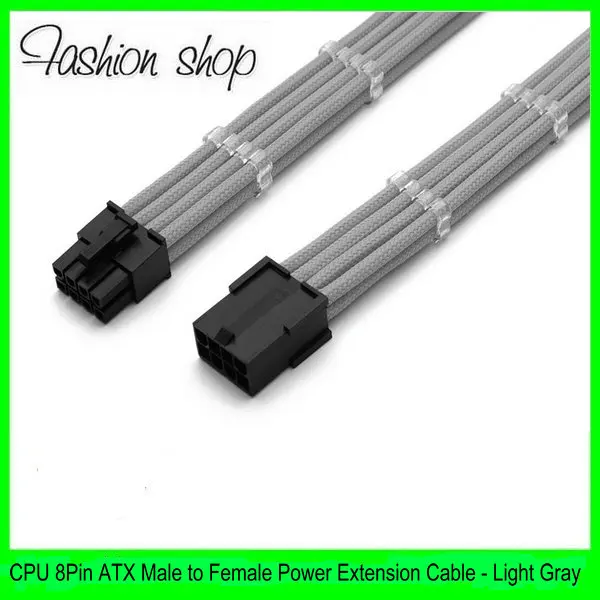 12" Light Gray Single Sleeved CPU 8Pin EPS ATX Female to Male Power Extension Cable +2PCS Clear Cable Comb
12" Light Gray Single Sleeved CPU 8Pin EPS ATX Female to Male Power Extension Cable +2PCS Clear Cable Comb
