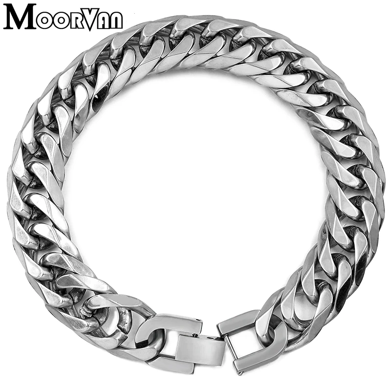 Moorvan 316L Stainless Steel bracelets for men cuban chain Link Jewelry ROCK 2018, 21.5cm 13mm Wholesale Free Shipping VB717
Moorvan 316L Stainless Steel bracelets for men cuban chain Link Jewelry ROCK 2018, 21.5cm 13mm Wholesale Free Shipping VB717