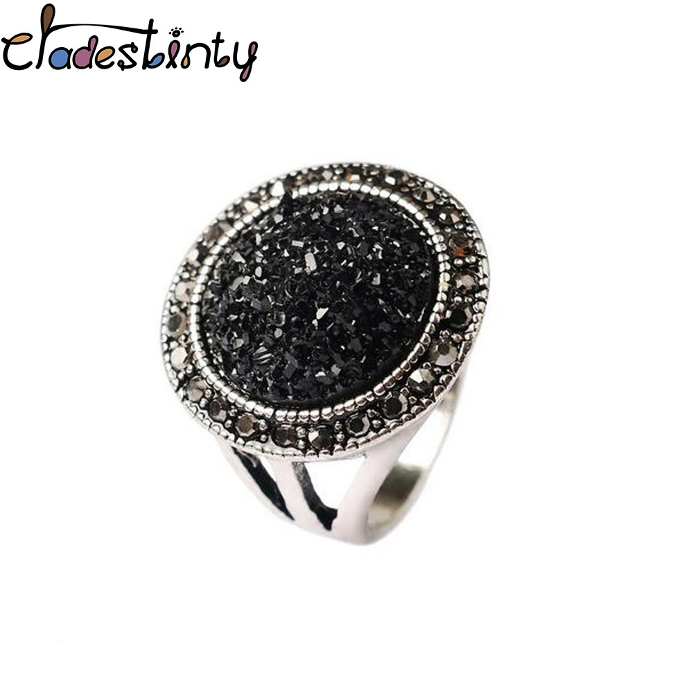 Chadestinty Vintage Women Round Black Broken Stone Finger Rings Silver Bohemian Ring Wedding Party Clothing Jewelry Accessory
Chadestinty Vintage Women Round Black Broken Stone Finger Rings Silver Bohemian Ring Wedding Party Clothing Jewelry Accessory