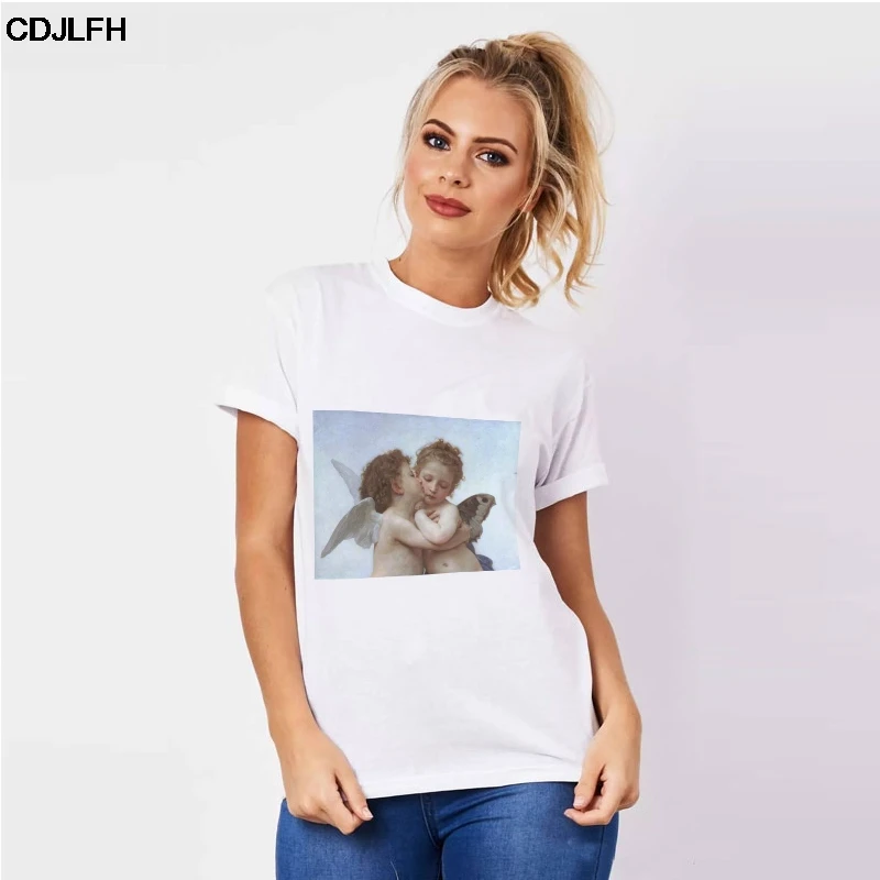 Summer 2019 Korean Fashion Michelangelo women Tops Angel Kiss Printed Tshirt Harajuku Kawaii Tees Aesthetic T-shirt Tumblr
Summer 2019 Korean Fashion Michelangelo women Tops Angel Kiss Printed Tshirt Harajuku Kawaii Tees Aesthetic T-shirt Tumblr