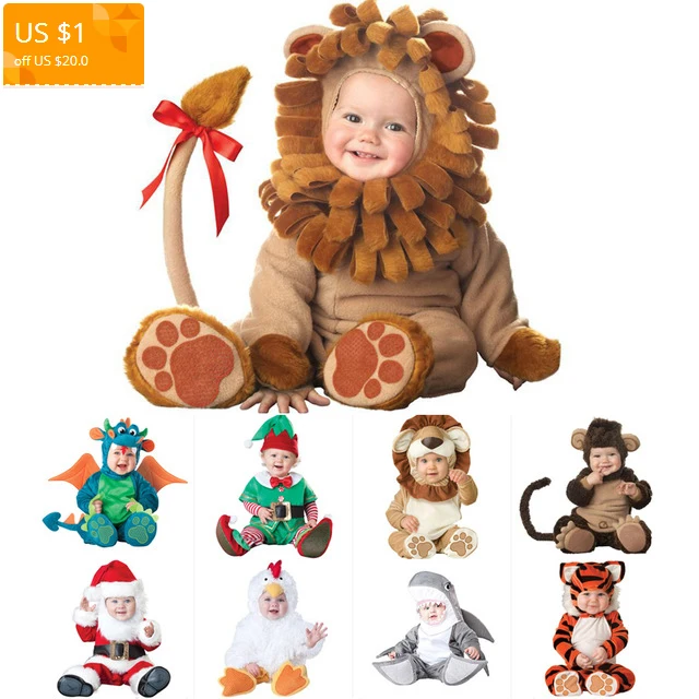 

New Animal High Quality Baby Boys Girls Halloween Dinosaur Costume Romper Kids performing hats and shoes Clothing Set Toddler