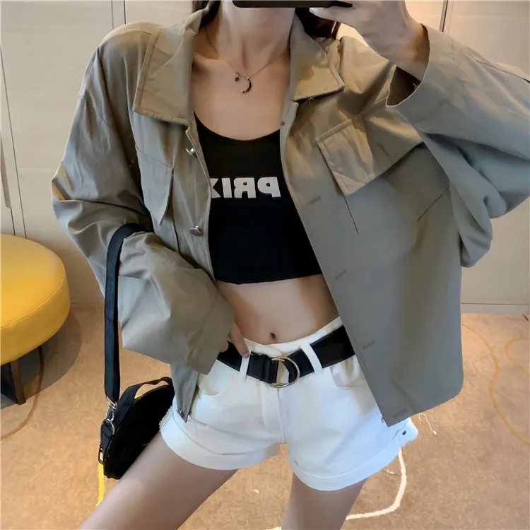 Short Design Loose Long-Sleeved Women Coat Solid Color Female Students Preppy Style Single-Breasted Cotton Coats Cotton Jackets
Short Design Loose Long-Sleeved Women Coat Solid Color Female Students Preppy Style Single-Breasted Cotton Coats Cotton Jackets