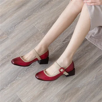 YMECHIC Retro Vintage Fashion Mary Jane Ladies High Heel Shoes Real Leather Sheepskin Red Yellow Block Heel Pumps Autumn 2019
YMECHIC Retro Vintage Fashion Mary Jane Ladies High Heel Shoes Real Leather Sheepskin Red Yellow Block Heel Pumps Autumn 2019