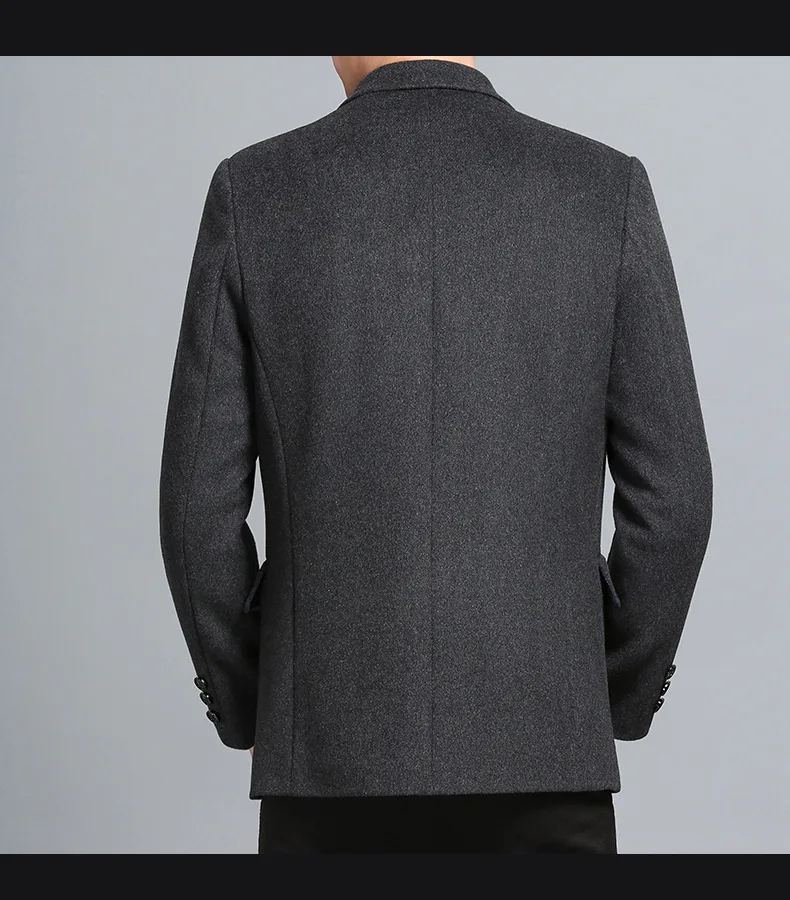 Waliicorners Wool Coat Men's Casual Solid Color Multi-Pocket Slim Fit Wool Blends Woolen Pea Coat Male Trench Coat Overcoat 54 HTB10RF0aRWD3KVjSZFsq6AqkpXaq