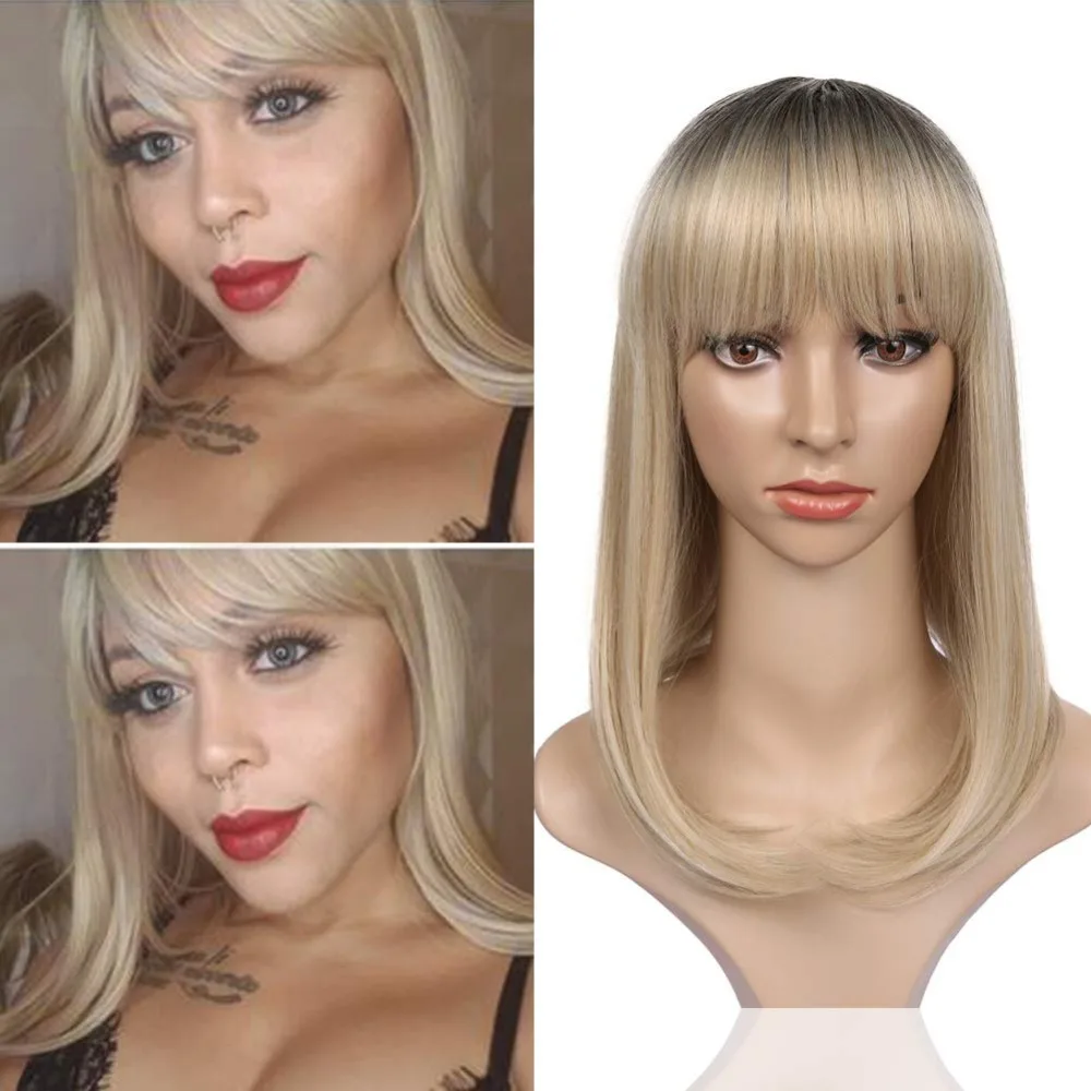 Fave Synthetic Hair Wig With Bangs Short Black Honey Blonde Ombre Color 14 Inch Straight For White Black Women Cosplay Wigs
Fave Synthetic Hair Wig With Bangs Short Black Honey Blonde Ombre Color 14 Inch Straight For White Black Women Cosplay Wigs