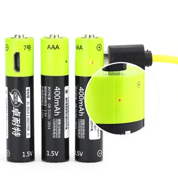 AAA 1.5V 400mAh USB Rechargeable Battery Universal ZNT7 Lithium Polymer Batteries Bateria With Micro USB Cable ROHS CE Wholesale
AAA 1.5V 400mAh USB Rechargeable Battery Universal ZNT7 Lithium Polymer Batteries Bateria With Micro USB Cable ROHS CE Wholesale