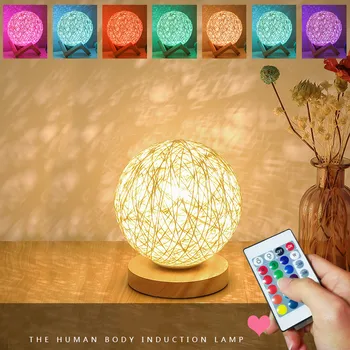 7 Color/Blue/Warm yellow Hemp Rope Ball Table Lamp Bedroom Hotel Decorative Night Lights LED Table Lampe Dia 15-20cm
7 Color/Blue/Warm yellow Hemp Rope Ball Table Lamp Bedroom Hotel Decorative Night Lights LED Table Lampe Dia 15-20cm
