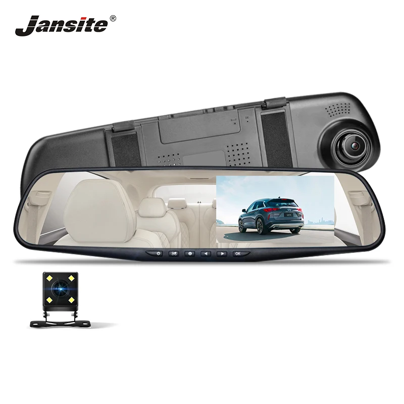 Jansite 4.3" White Car Dash cam DVR HD Display Dual Lens Car Camera Video Recorder Rearview mirror with Backup camera More clear
Jansite 4.3" White Car Dash cam DVR HD Display Dual Lens Car Camera Video Recorder Rearview mirror with Backup camera More clear