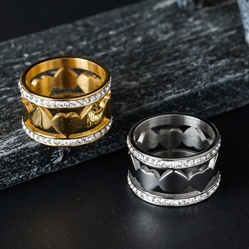 Fashion Silver Gold Color Heart Shape Ring Hollow Out CZ Crystal Wedding Ring Stainless Steel Jewelry Brand Lover Ring for Women
Fashion Silver Gold Color Heart Shape Ring Hollow Out CZ Crystal Wedding Ring Stainless Steel Jewelry Brand Lover Ring for Women