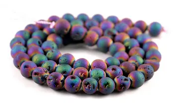 6MM Titanium Rainbow Matte Pixie Dust Druzy Gemstone, Titanium Rainbow, Round 6MM Loose Beads 7.5 inch Half Strand (90183004-129
6MM Titanium Rainbow Matte Pixie Dust Druzy Gemstone, Titanium Rainbow, Round 6MM Loose Beads 7.5 inch Half Strand (90183004-129