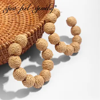 JUST FEEL 2019 Handmade New Round Rattan Weave Big Drop Earrings For Women Boho Natural Wooden Bamboo Straw Weave Vine Earrings
JUST FEEL 2019 Handmade New Round Rattan Weave Big Drop Earrings For Women Boho Natural Wooden Bamboo Straw Weave Vine Earrings