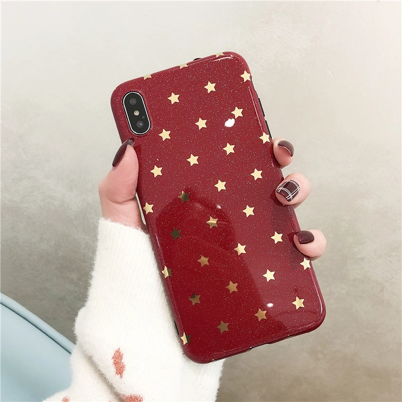 Gimfun Winered Glitter Stars Phone Case for Iphone Xs Max Xr Glossy Anti-knock Tpu Case for Iphone 6s 7 8plus X Back Cover
Gimfun Winered Glitter Stars Phone Case for Iphone Xs Max Xr Glossy Anti-knock Tpu Case for Iphone 6s 7 8plus X Back Cover