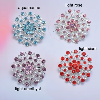 (M0755C) 33mm rhinestone metal brooch with pin at back,silver plating,4 colors ,100pcs/lot
(M0755C) 33mm rhinestone metal brooch with pin at back,silver plating,4 colors ,100pcs/lot