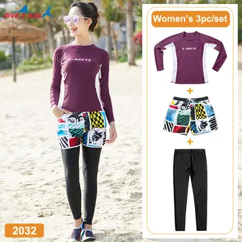 3pc Women's Long Sleeve Rash Guard Swim Shirt Leggings Beach Trunks Women Rash Guard UPF50+ Sun UV Surfing Snorkeling Suits
3pc Women's Long Sleeve Rash Guard Swim Shirt Leggings Beach Trunks Women Rash Guard UPF50+ Sun UV Surfing Snorkeling Suits