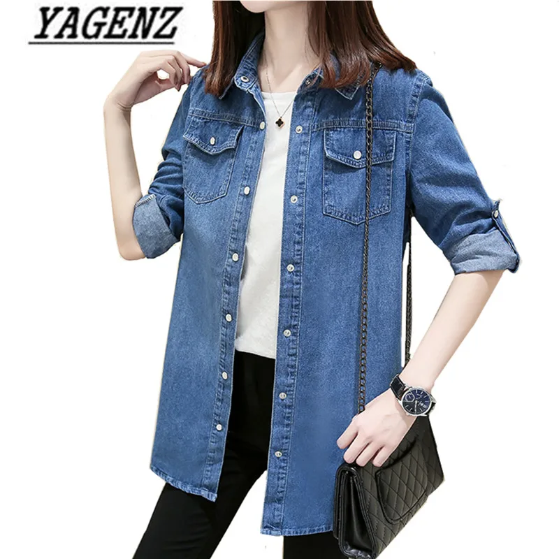 Spring Women's Denim Jackets Single-Breasted Loose Vintage Jeans Jacket Casual Lady Long Sleeve Basic Coat Student Outerwear
Spring Women's Denim Jackets Single-Breasted Loose Vintage Jeans Jacket Casual Lady Long Sleeve Basic Coat Student Outerwear