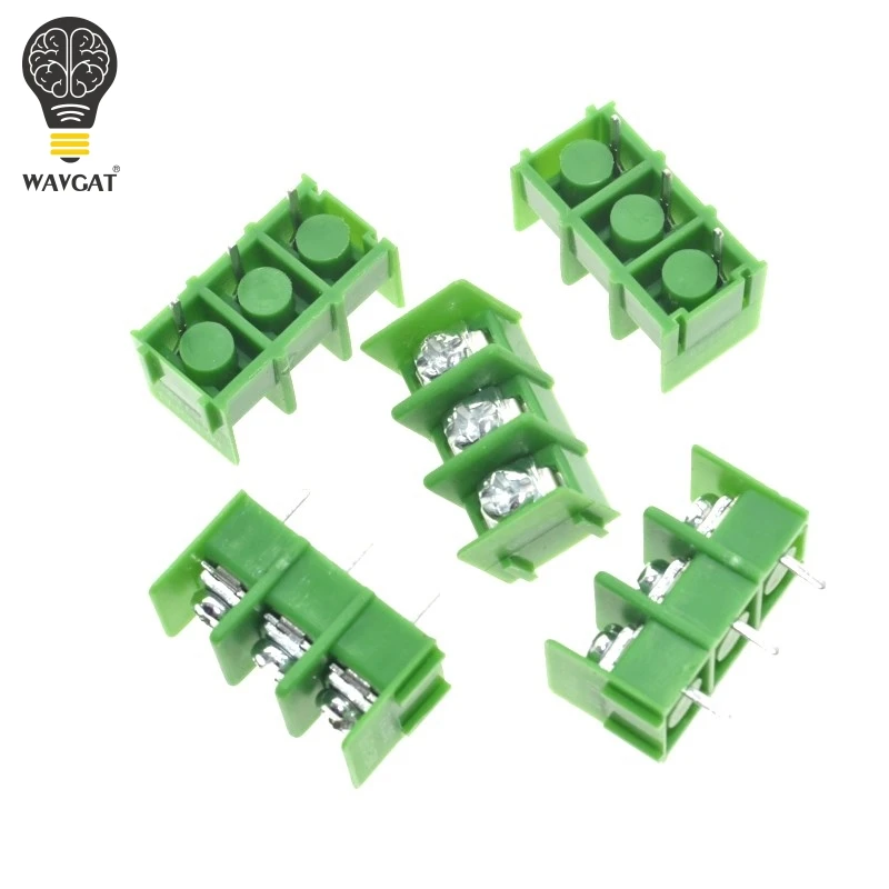 20PCS/LOT KF7.62-3P 7.62mm pitch pcb screw block Splice connector terminal KF7.62 3Pin Green ROHS Can be connected | Электронные
