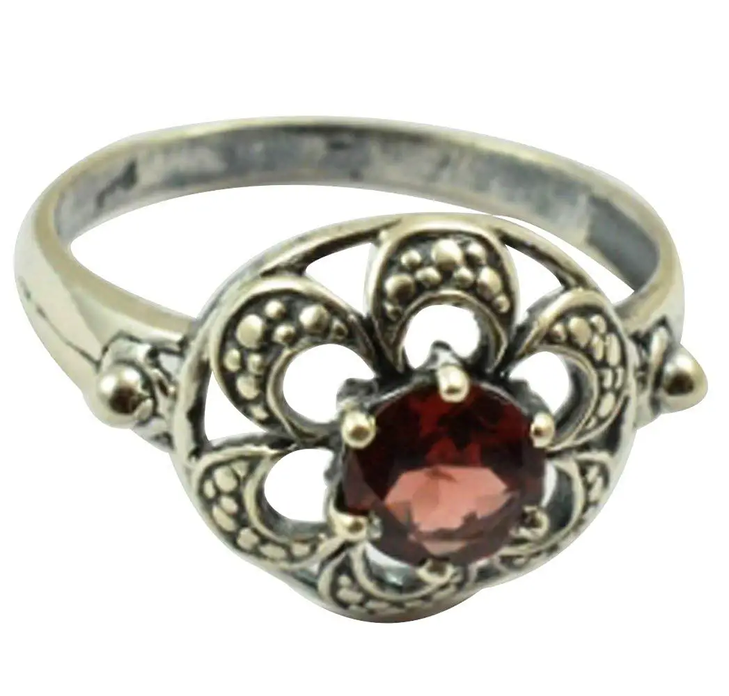 Lovegem Genuine Garnet 925 Sterling Silver Size :8 AR3368 | Украшения и аксессуары