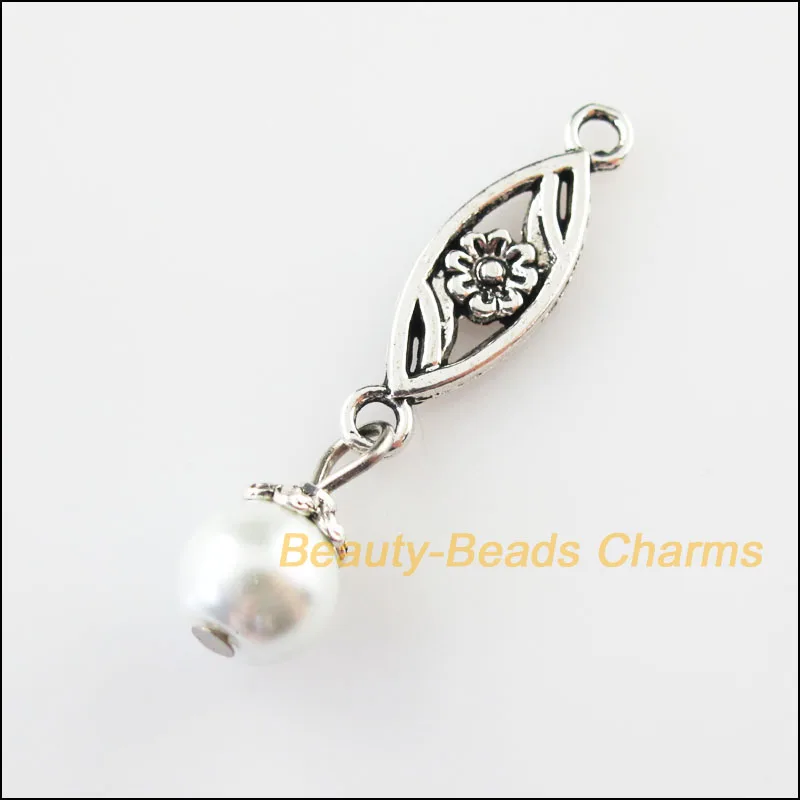 Fashion 8 New Oval Flower Charms White Glass Beads Pendants Tibetan Silver Tone 8x36mm
Fashion 8 New Oval Flower Charms White Glass Beads Pendants Tibetan Silver Tone 8x36mm