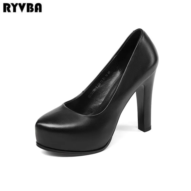RYVBA woman genuine leather thick high heels pumps womens autumn winter shoes women sexy platform elegant work black pumps
RYVBA woman genuine leather thick high heels pumps womens autumn winter shoes women sexy platform elegant work black pumps