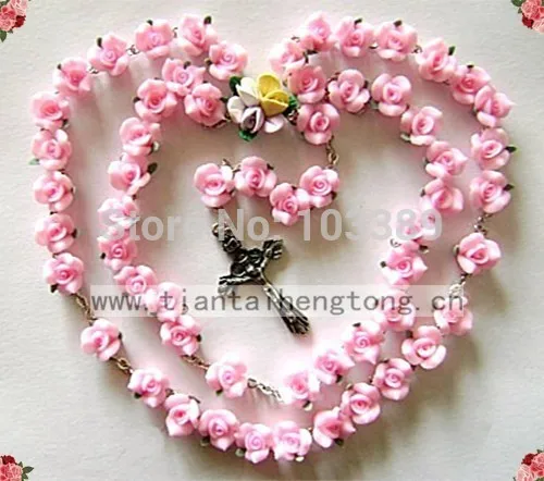 20pcs/set Handmade catholic Rosary necklace beautiful Pink Soft Cerami beads rose rosary catholic crucifix Necklace free ship
20pcs/set Handmade catholic Rosary necklace beautiful Pink Soft Cerami beads rose rosary catholic crucifix Necklace free ship