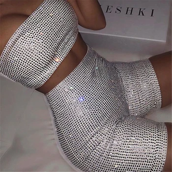 2019 Summer Women Sequin Glitter Rhinestones Bodycon Two Piece Set Fashion Sexy Wrapped Chest Tops and Shorts Nightclub Wear Set
2019 Summer Women Sequin Glitter Rhinestones Bodycon Two Piece Set Fashion Sexy Wrapped Chest Tops and Shorts Nightclub Wear Set