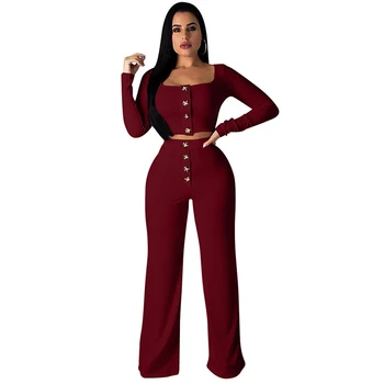 spring new sexy women's jumpsuit two-piece low-neck long-sleeved button open-shoulder pants pants jumpsuit
spring new sexy women's jumpsuit two-piece low-neck long-sleeved button open-shoulder pants pants jumpsuit